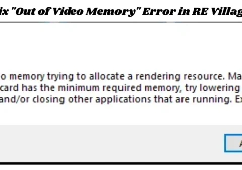 Fix "Out of Video Memory" Error in RE Village